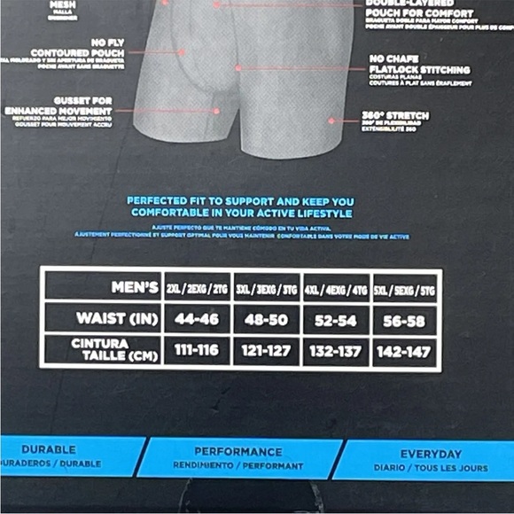 New Balance Boxer Briefs Mens 4XL Red Black Performance Stretch Lightweight - Picture 7 of 7